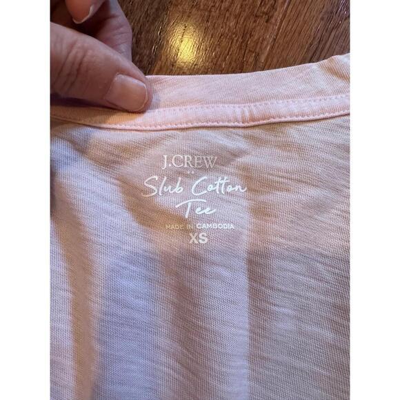 NWT J.Crew Preppy Light Pink Short Sleeve Slub Cotton T Womens T-shirt XS H5967 - Picture 2 of 4